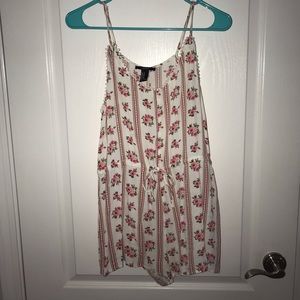 Forever 21 White and Floral Romper